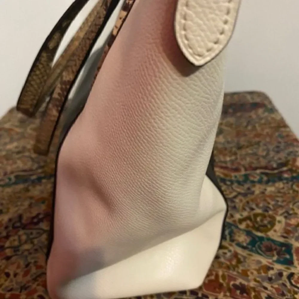 Coach Ava Tote Exotic Trim Leather